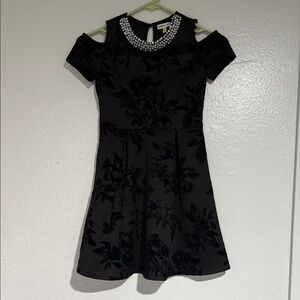 Monteau Black Dress with Pearl Accents